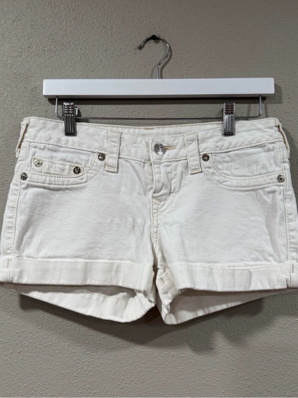 True Religion White Shorts